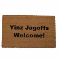 Yinz Jag offs welcome Pittsburgh outdoor coir damn good doormat