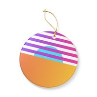 Desert Sunset Christmas Ceramic Ornament