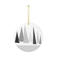 Black Goth Geometric Ceramic Ornament - Christmas Tree Decoration