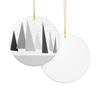 Black Goth Geometric Ceramic Ornament - Christmas Tree Decoration