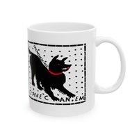 Cave Canem Pompeii Mosaic Dog Silhouette Mug