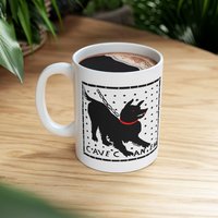 Cave Canem Pompeii Mosaic Dog Silhouette Mug