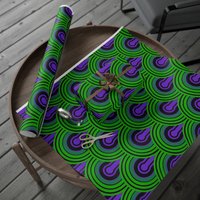 Hotel Retro Hexagon Pattern Wrapping Paper | Green Peacock Art Deco Gift Wrap