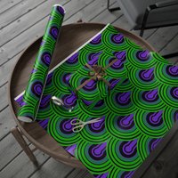 Hotel Retro Hexagon Pattern Wrapping Paper | Green Peacock Art Deco Gift Wrap