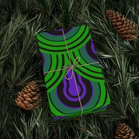 Hotel Retro Hexagon Pattern Wrapping Paper | Green Peacock Art Deco Gift Wrap