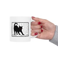 Pompeii Mosaic 'Beware of Cat' Ceramic Mug | 11oz 15oz