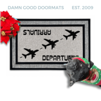 Arrivals Departures funny aviation doormat