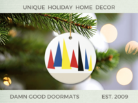 Bauhaus style Ceramic Ornament - Geometric Christmas Tree