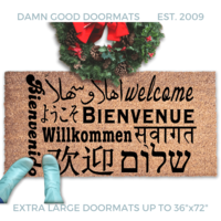 Welcome in all languages multi lingual doormat