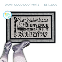 Welcome in all languages multi lingual doormat