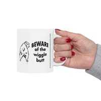 Beware of the Wiggle Butt Australian Shepherd Mug | Ceramic Coffee Cup