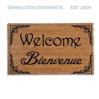 English and French Bienvenue bilingual doormat