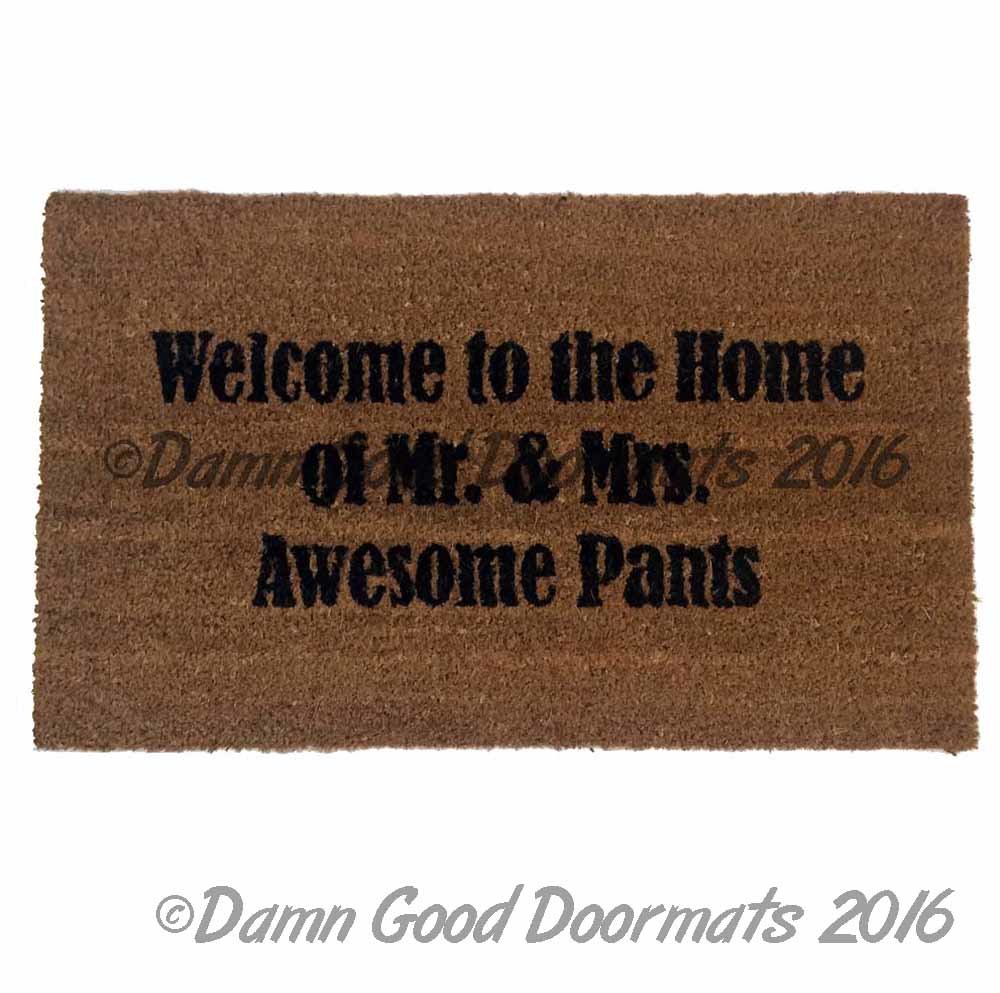 Just Married wedding bells doormat