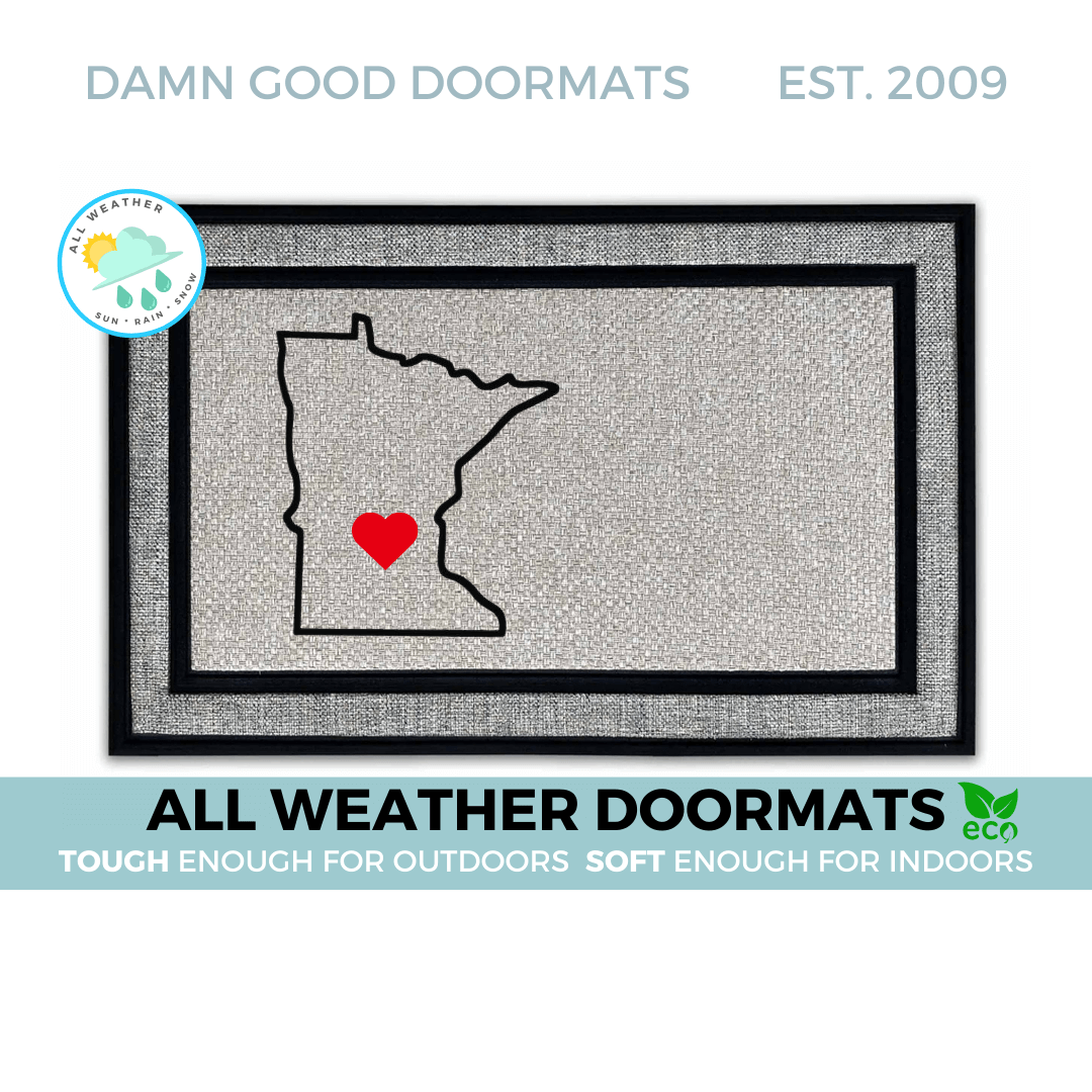 Minnesota nice heart doormat