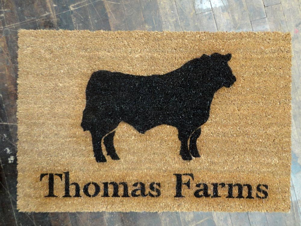 oversized angus bull doormat