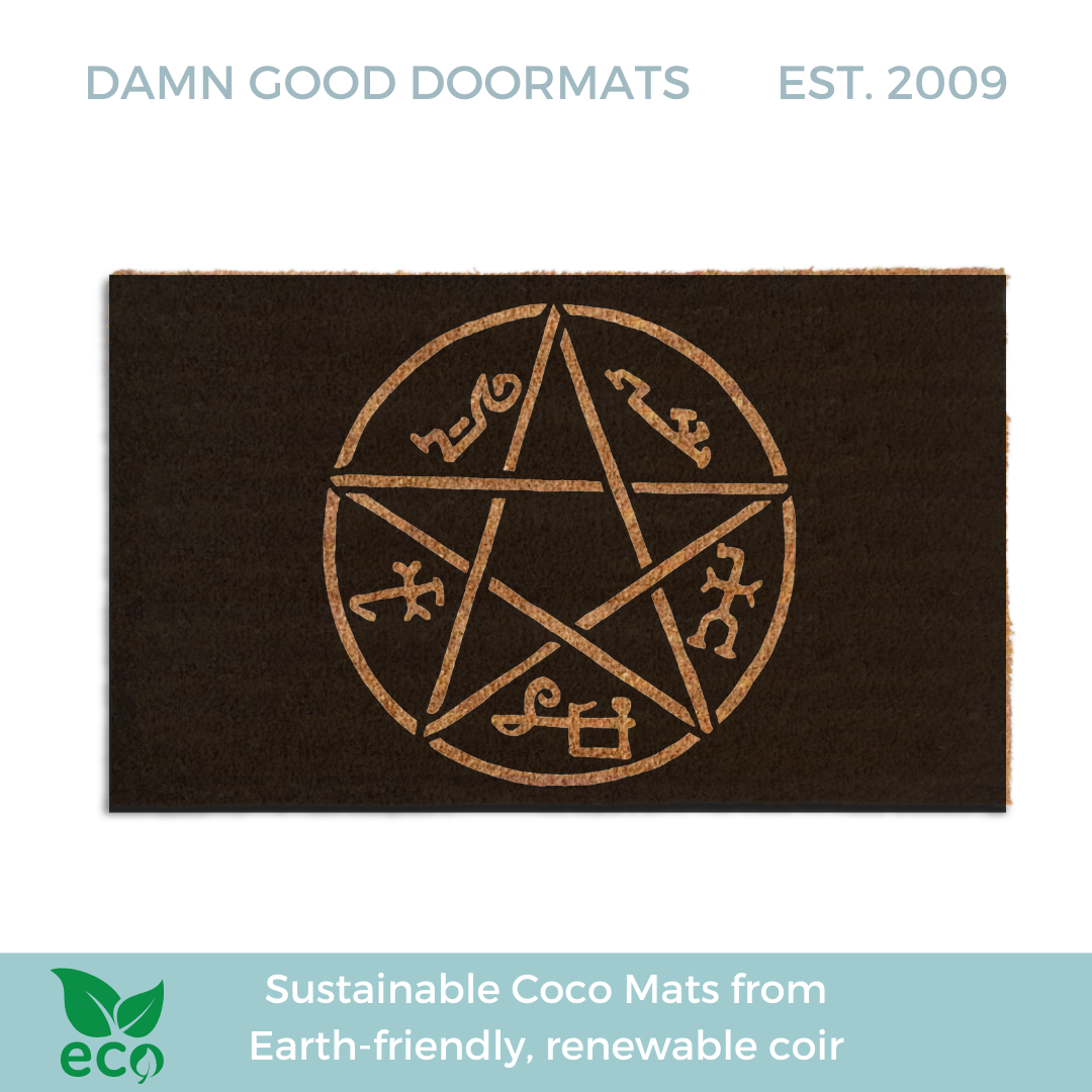 devils trap supernatural gothic home decor halloween damn good  doormat