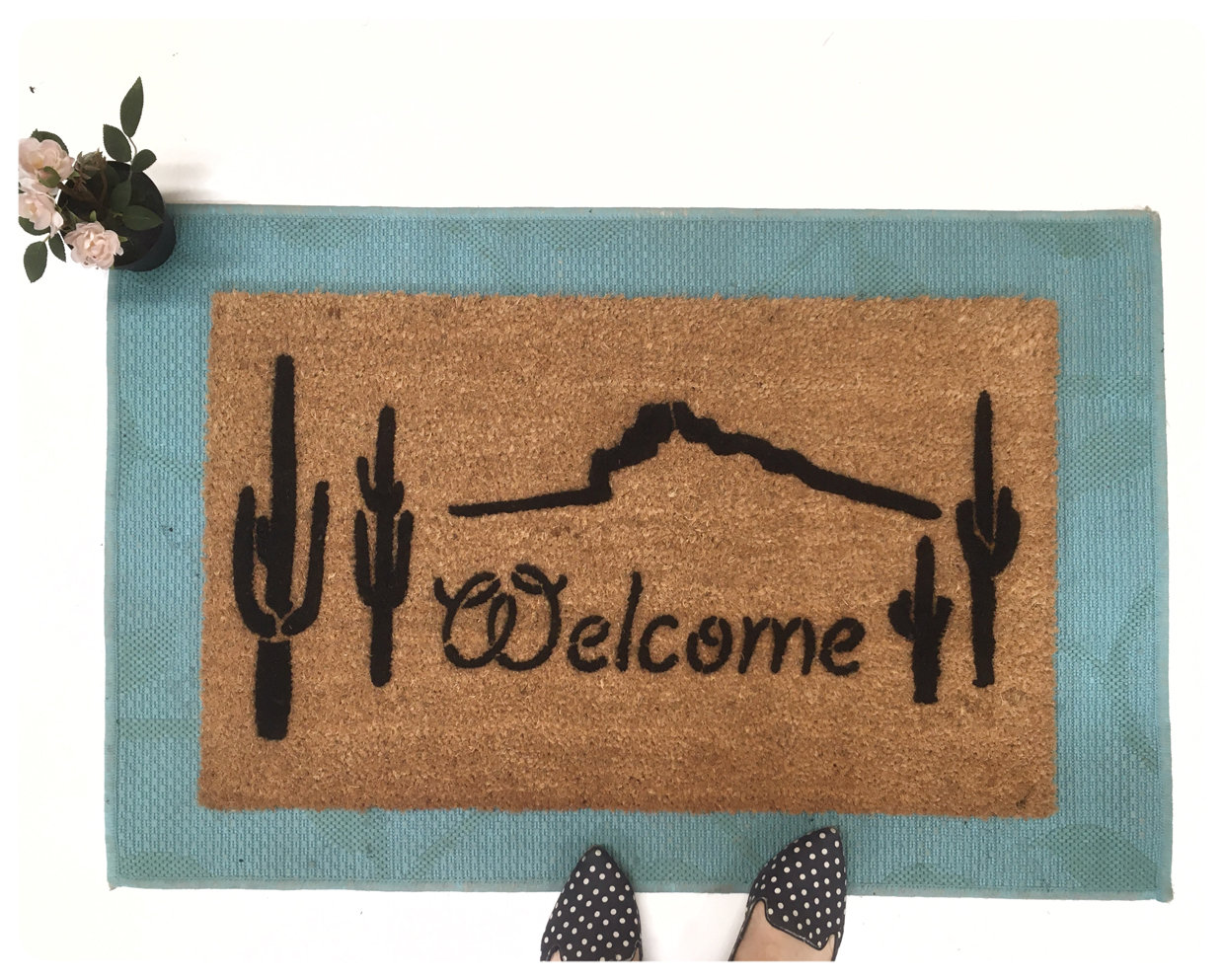 Cactus western desert lasso doormat