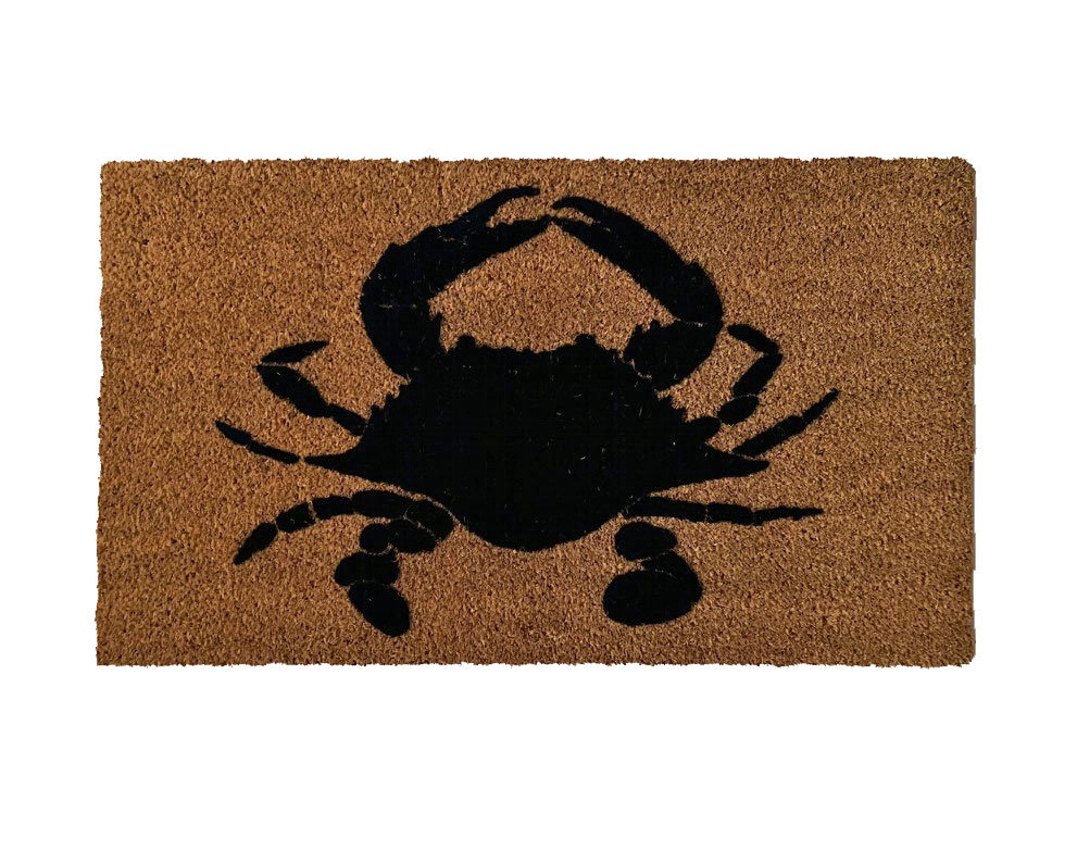Crustaceancore Chesapeake Bay blue crab nautical home decor beach house doormat