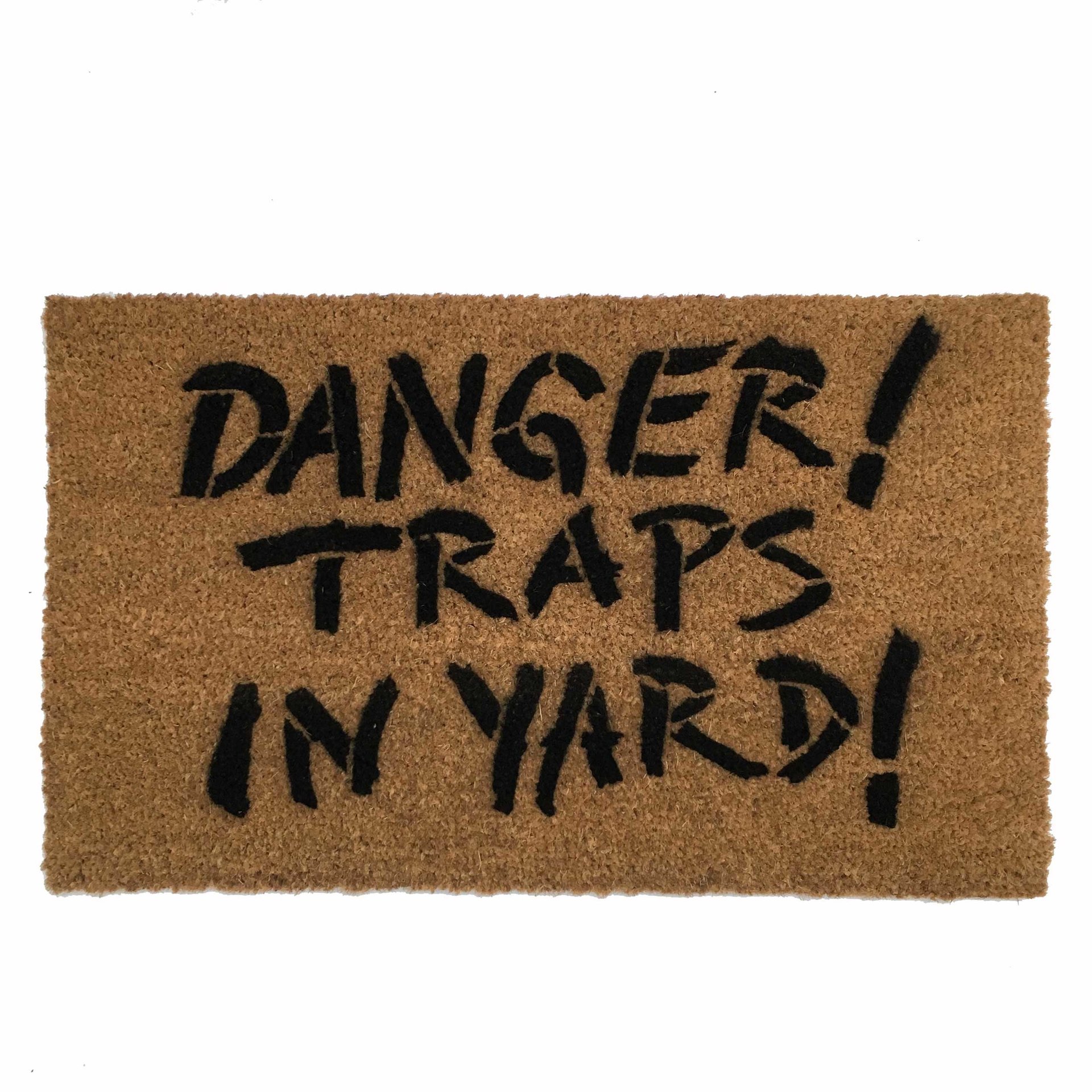 Danger TRAPS in yard Walking Dead Zombie Halloween doormat