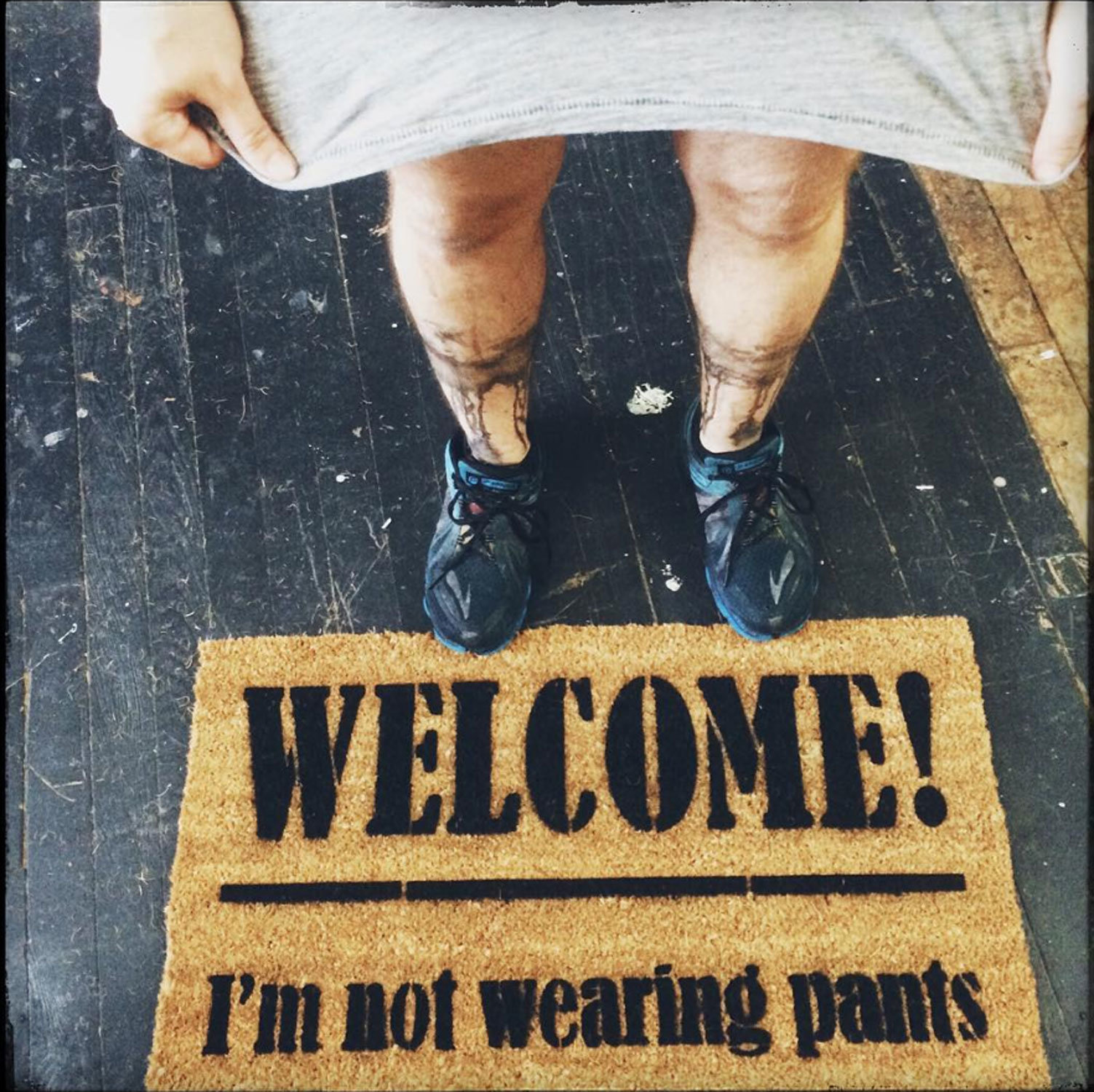 Welcome I'm not wearing PANTS, yours are optional doormat