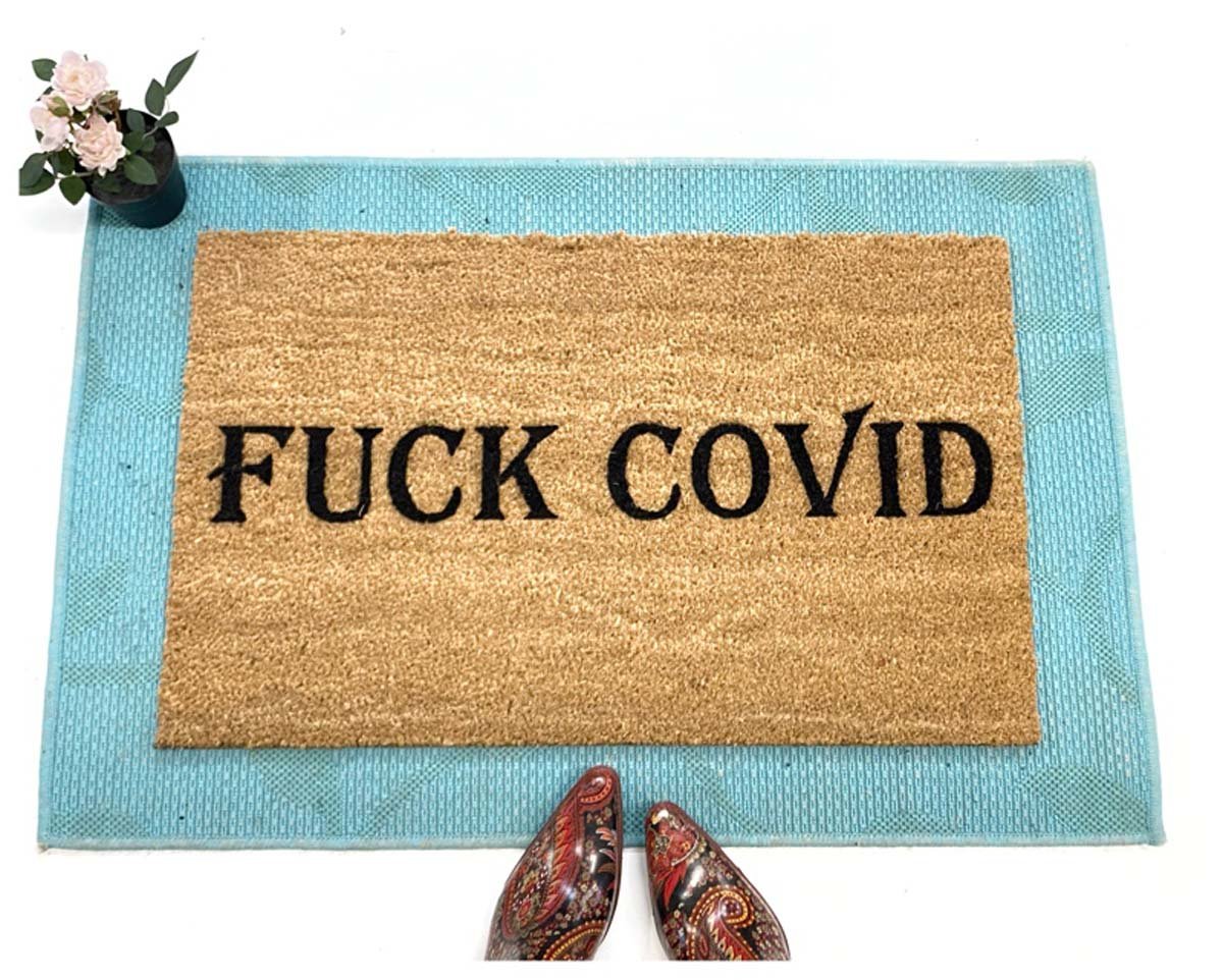 FUCK COVID RUDE CORONA DOORMAT
