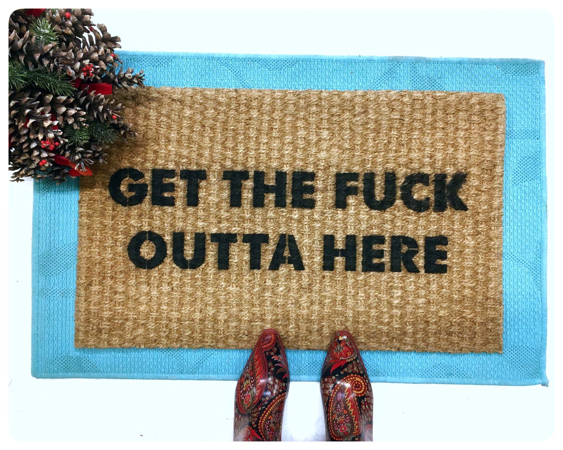 Get the fuck outta here™ funny go away doormat