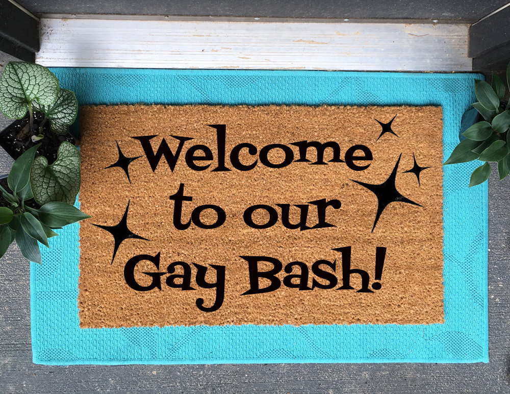 Welcome to our Gay Bash! | LGBTQ Party doormat