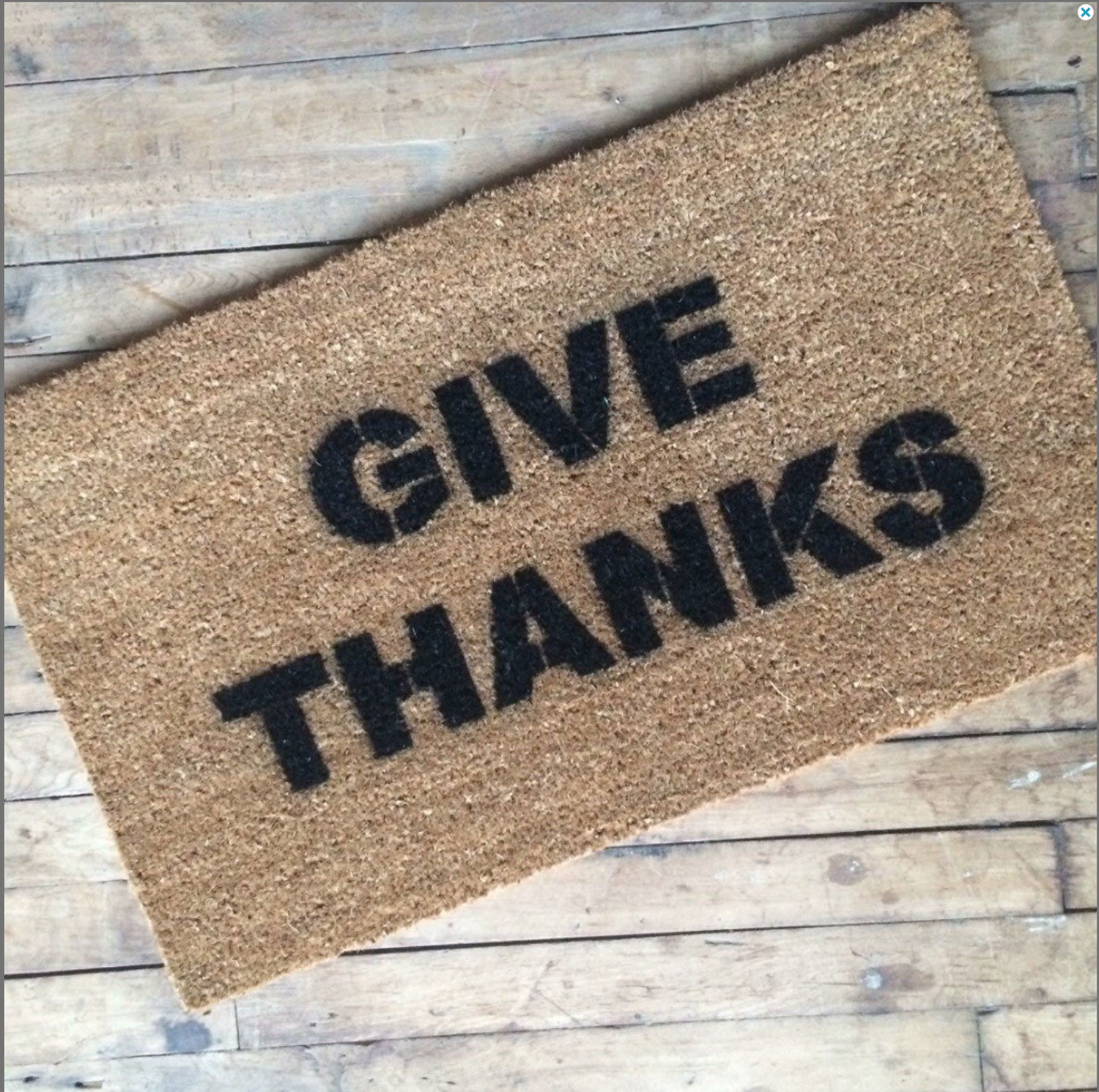 give thanks holiday thanksgiving doormat