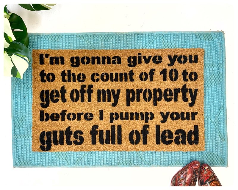 Guts full of lead funny Home Alone doormat