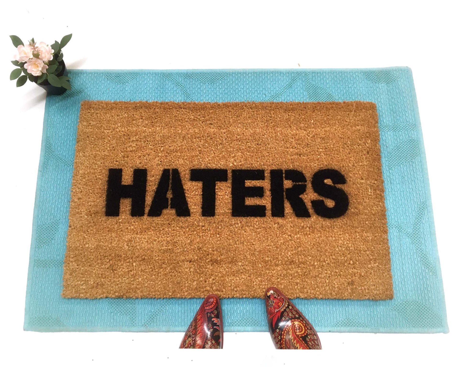 HATERS Funny rude doormat