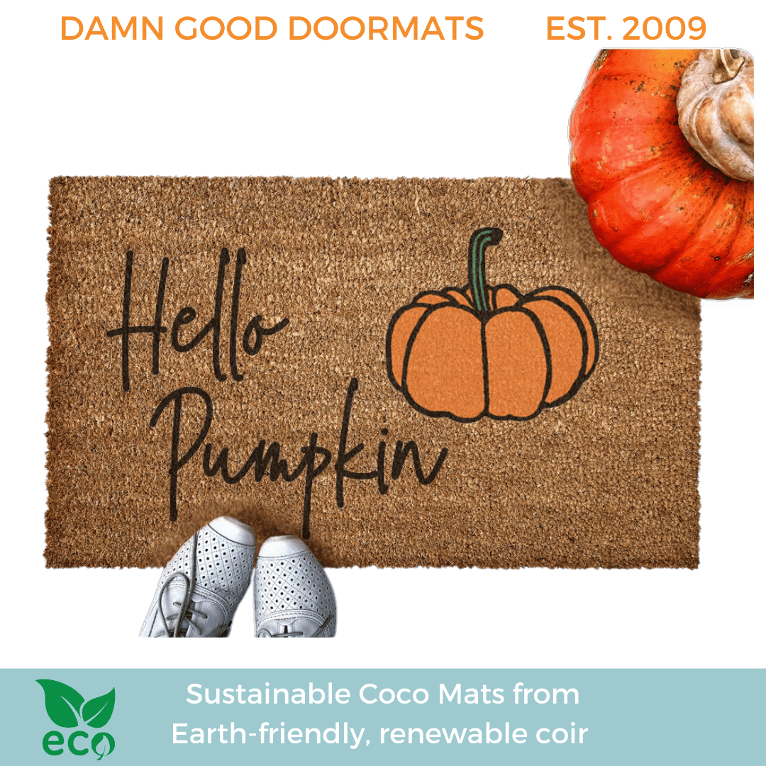 Hello Pumpkin coir outdoor Doormat