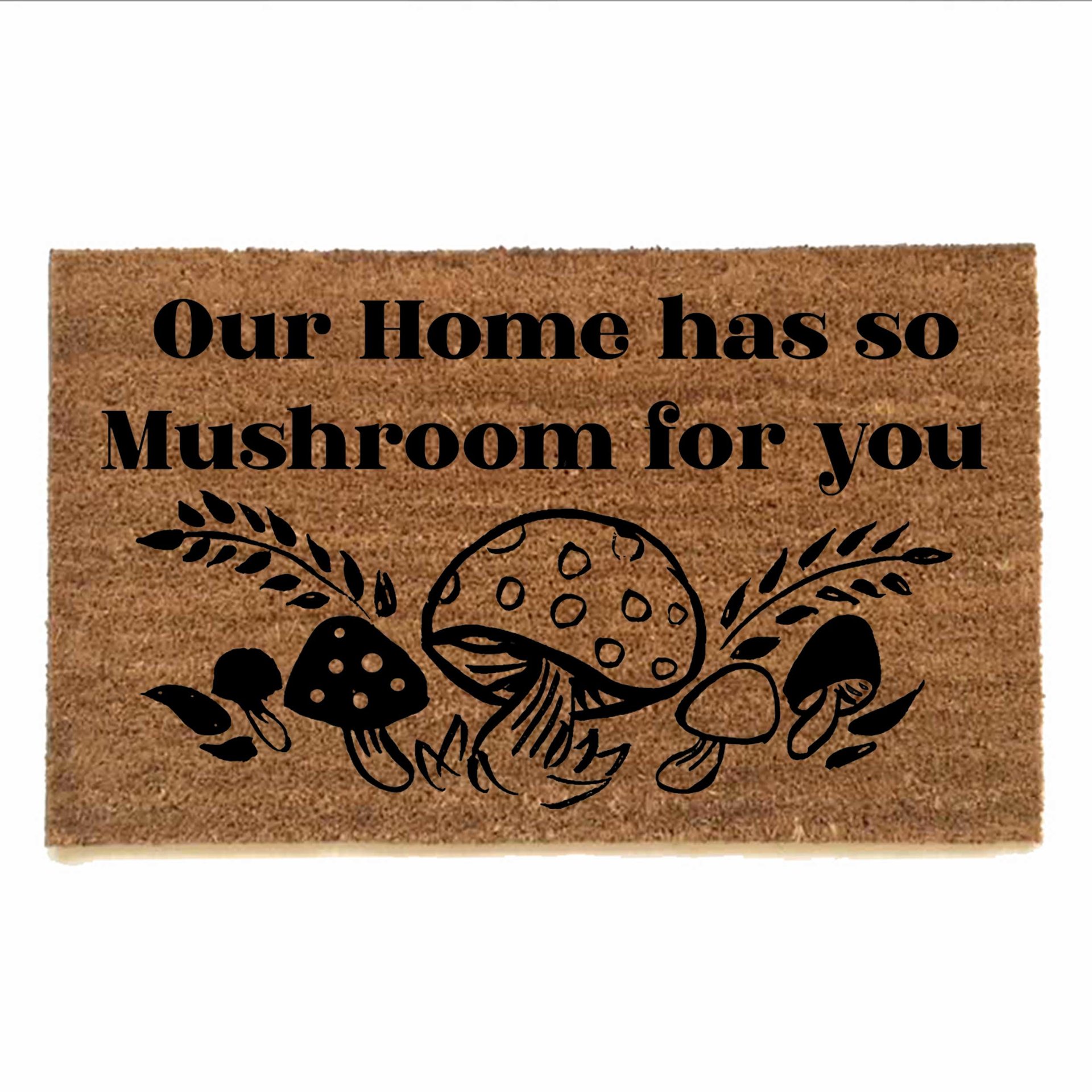 photo of coir doormat Our home has so mushroom for you with vintage 70's mushroo