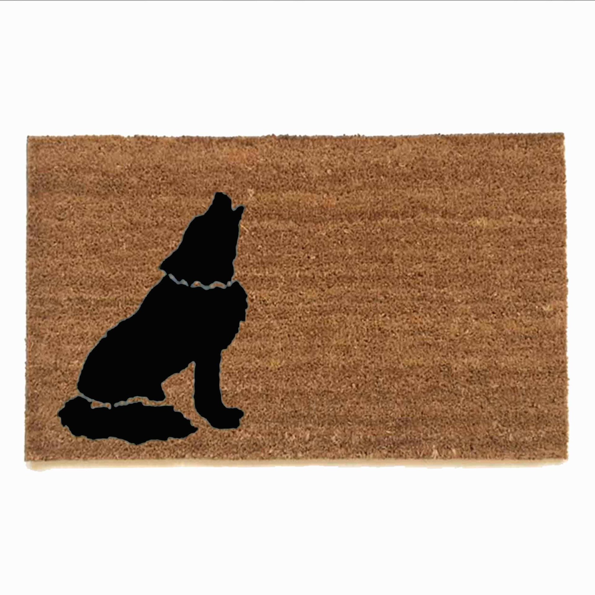 howling wolf Southwest style Farmhouse decor outdoor coir doormat