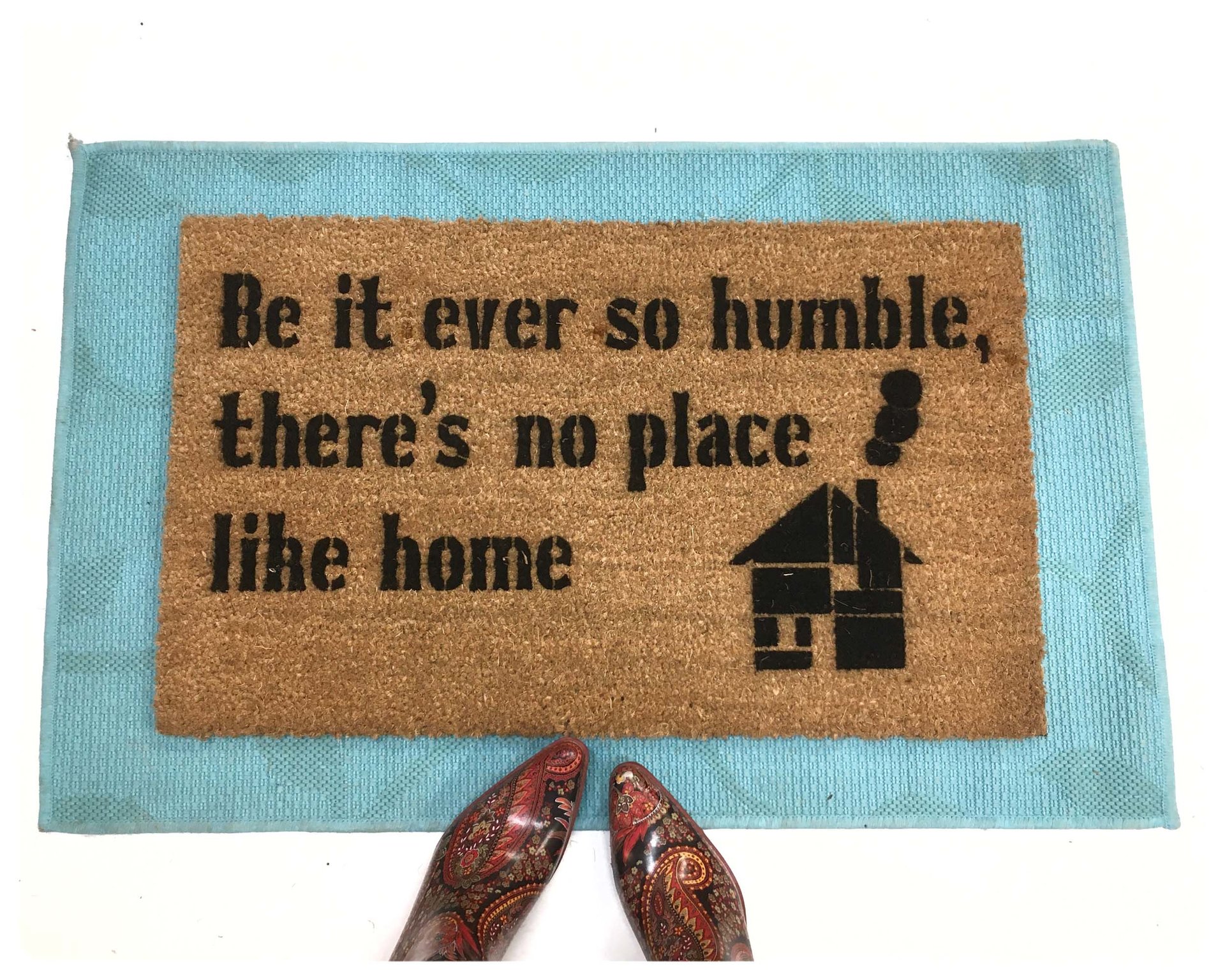 Be it ever so Humble, there's no place like home rustic farmhouse doormat
