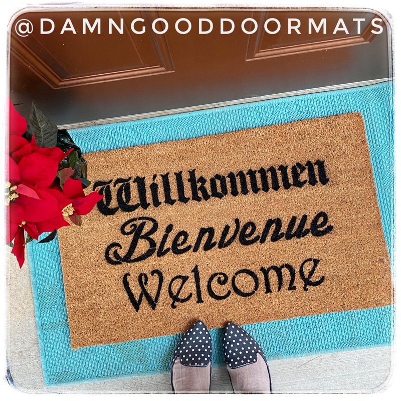 Cabaret Schitt's Creek Willkommen Bienvenue Welcome German French doormat mat ou