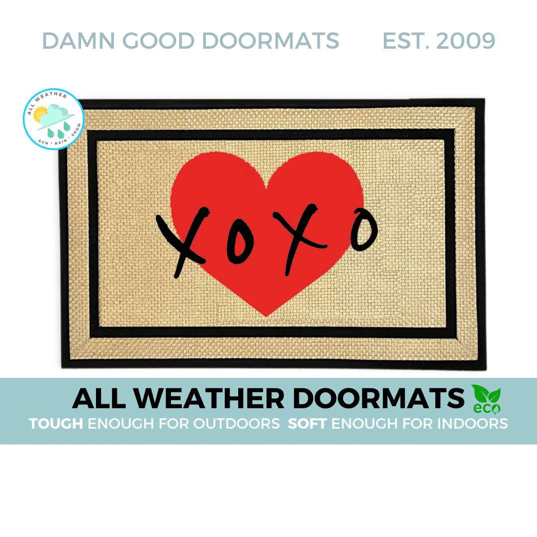 Valentine's Day Hugs and Kisses indoor outdoor all-weather doormat