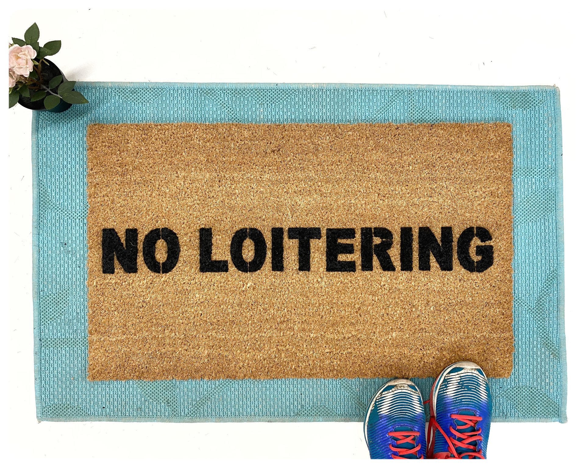 NO LOITERING funny, rude doormat