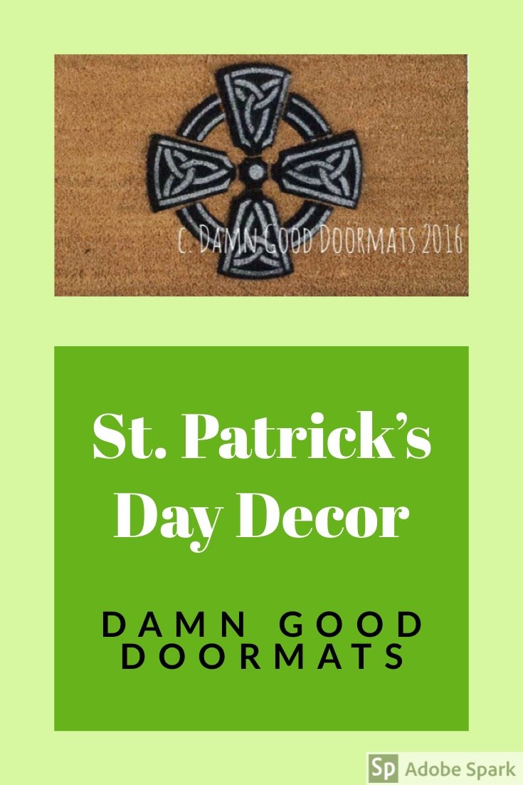 Celtic Cross Irish knot work doormat