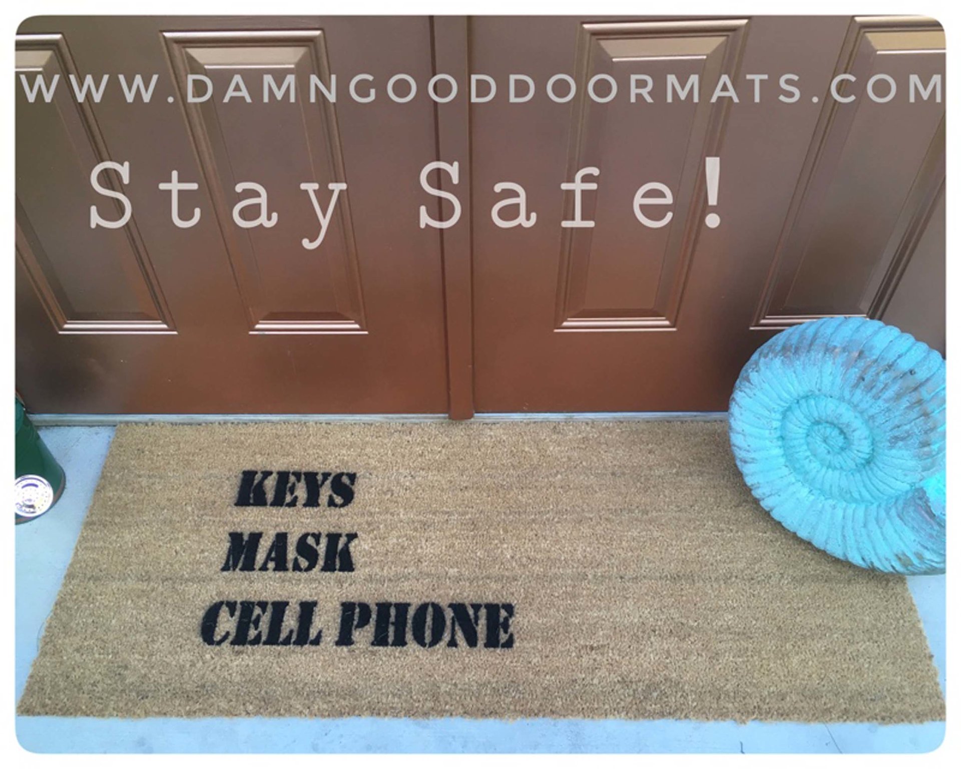 `KEYS MASK CELL PHONE™ doormat stay safe covid 19