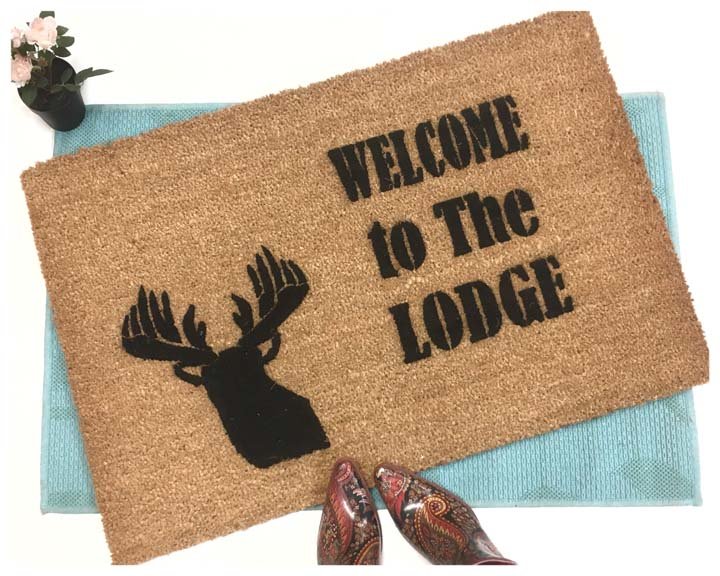 Lodge Deer head Country Farm life style doormat