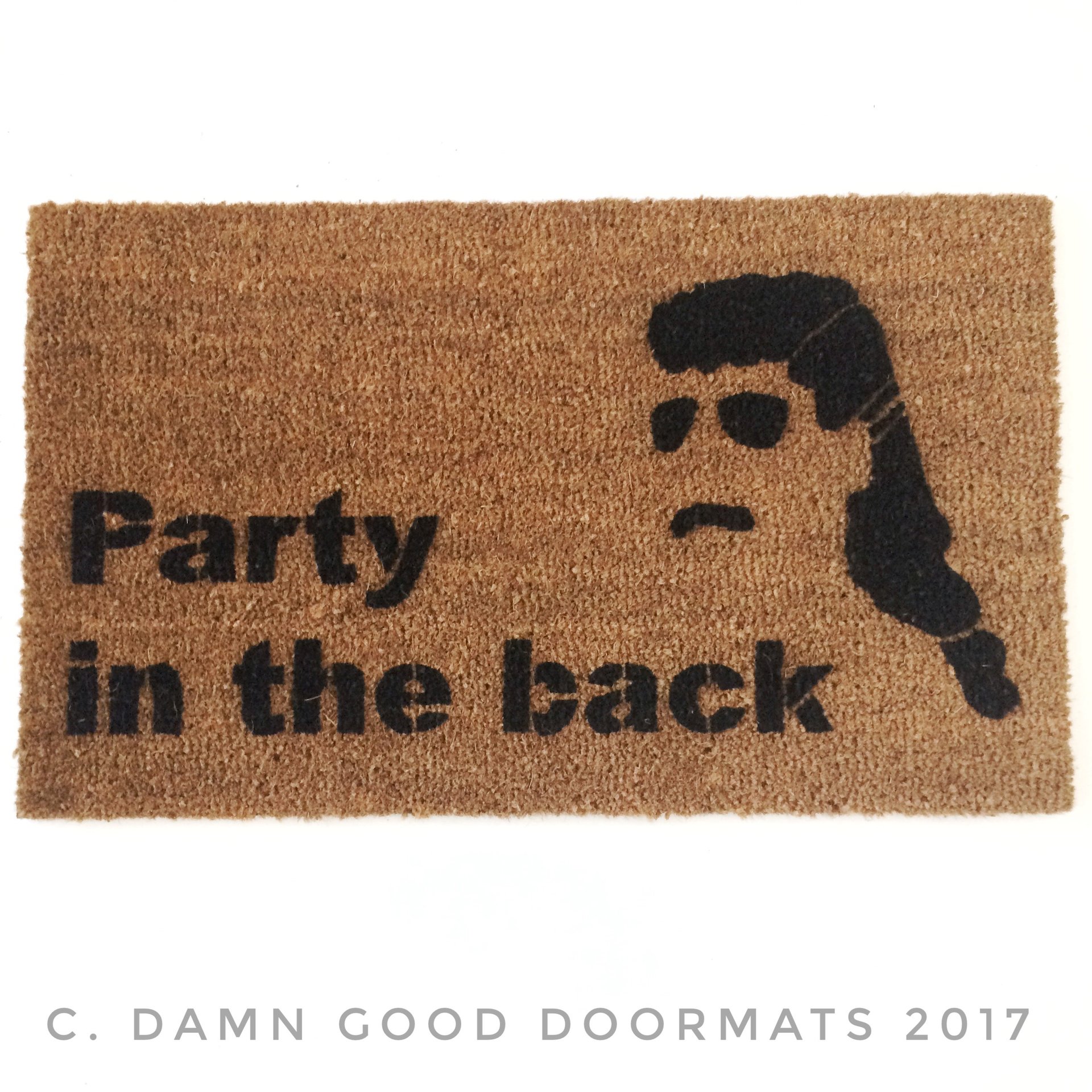 Party in the back™ MULLET doormat welcome porch outdoor backyard