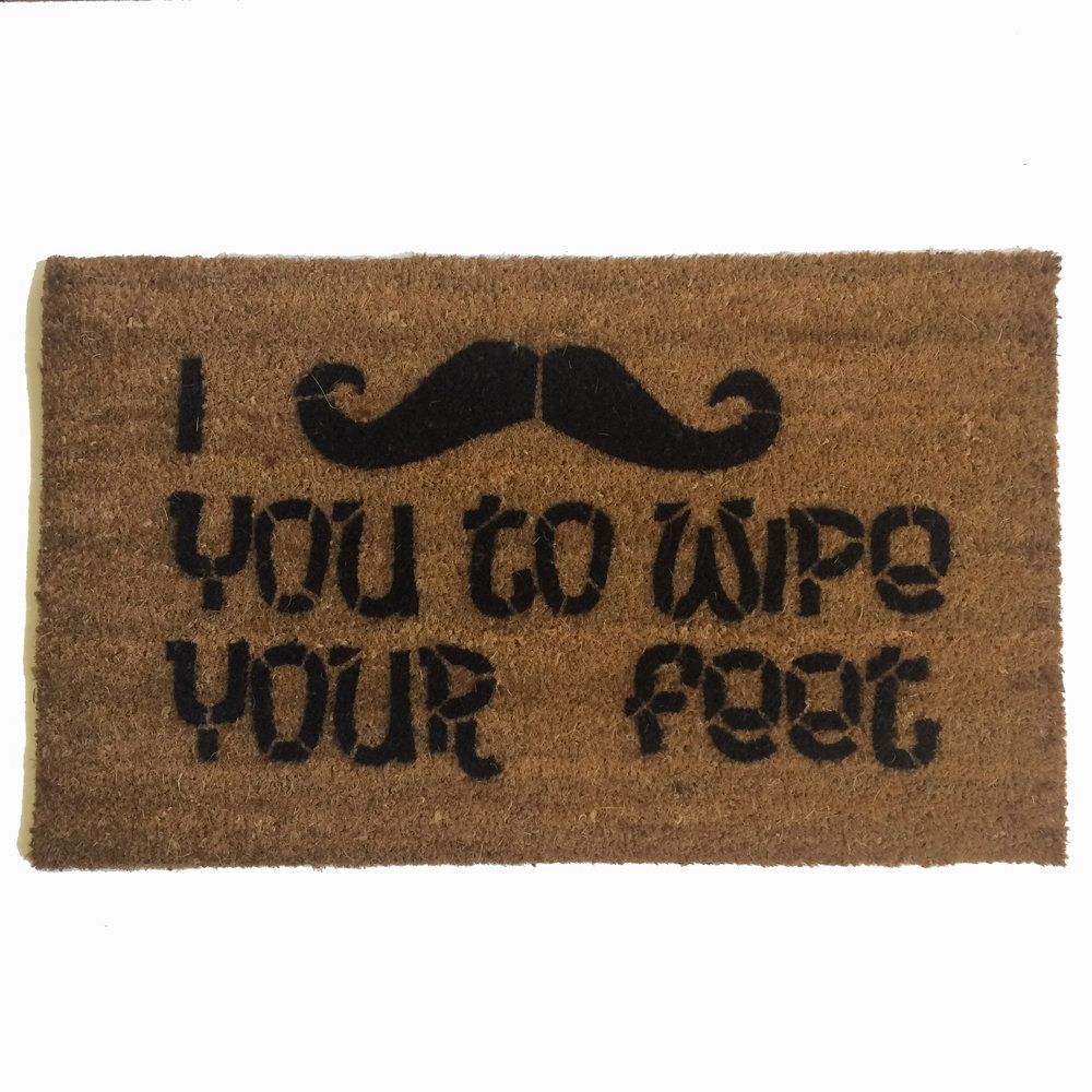 I mustache you to wipe your feet novelty funny doormat