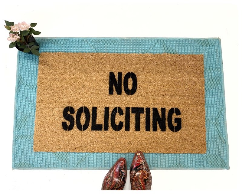 NO SOLICITING funny, rude doormat