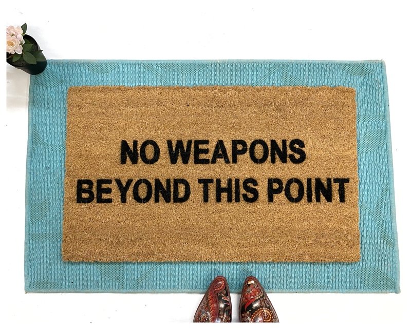 no weapons beyond this point  second amendment gun safety damn good doo