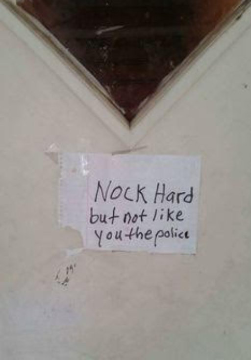 Knock Hard, but not like you the police funny doormat