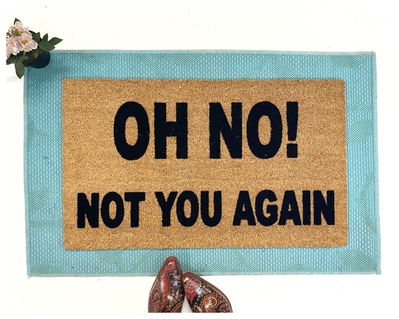 OH NO! NOT YOU AGAIN! funny, rude doormat
