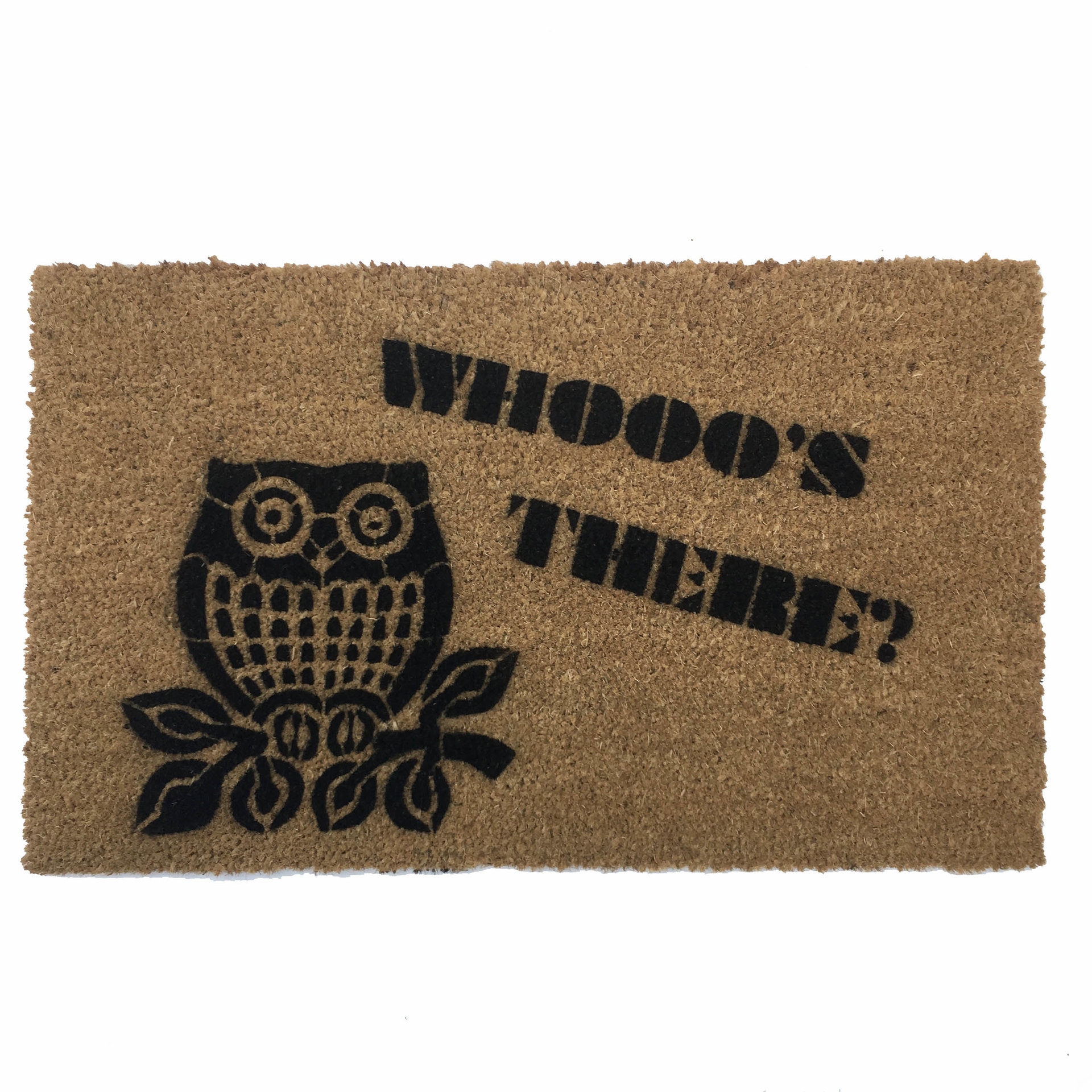 OWL Whooo's There outdoor coir doormat
