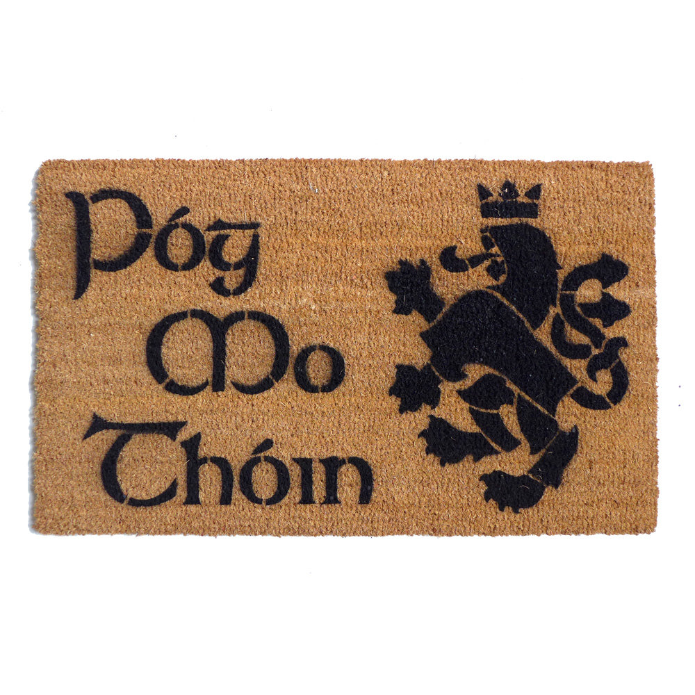 Póg Mo Thóin Irish kiss my ass Heraldic Lion Medieval Welcome doormat