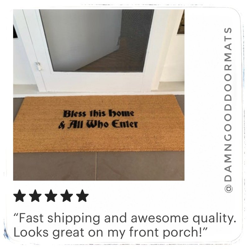 Bless this home and all who enter sweet christmas doormat damn good