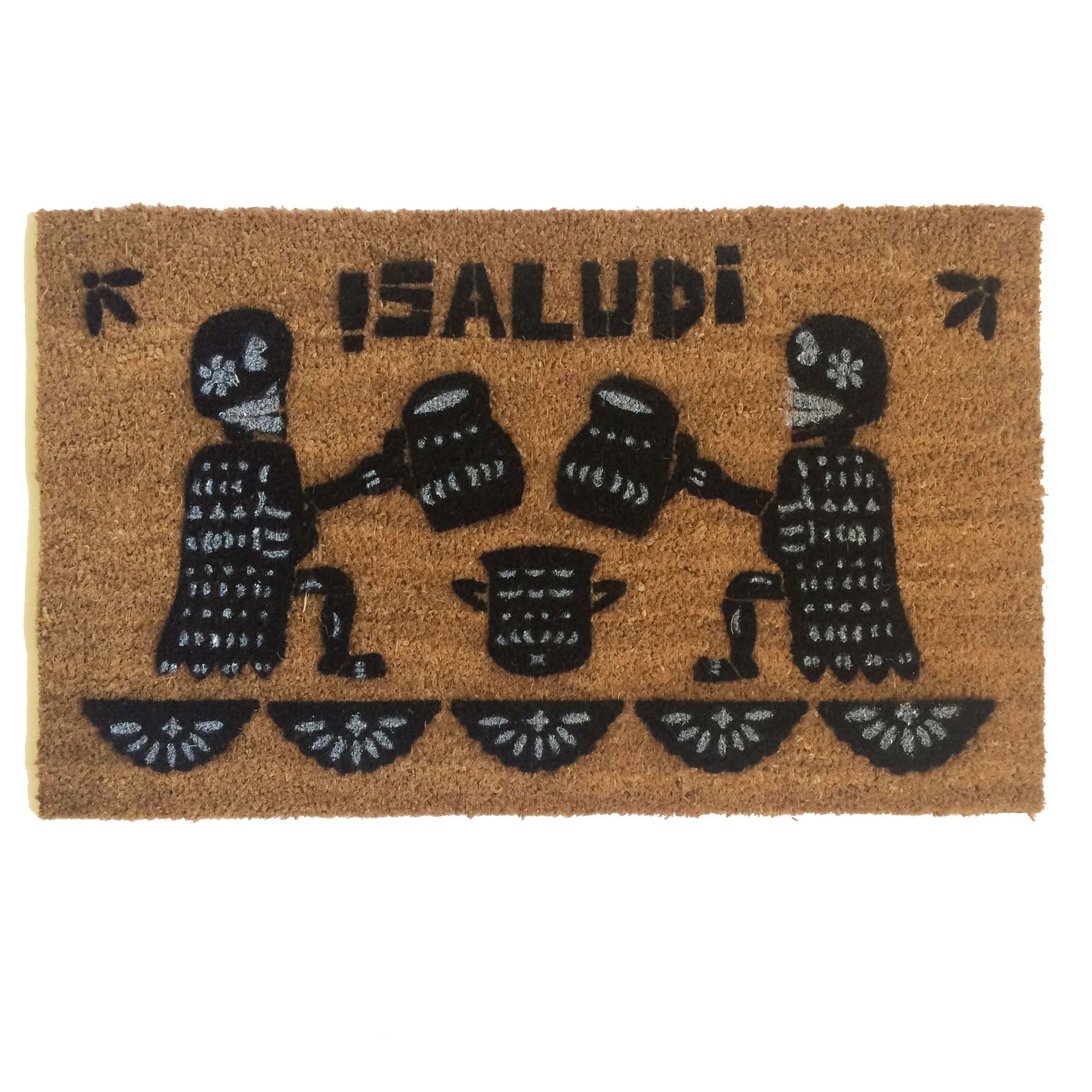 skeleton couple  sugar skulls Mexican Papel Picado Day of the Dead doormat1